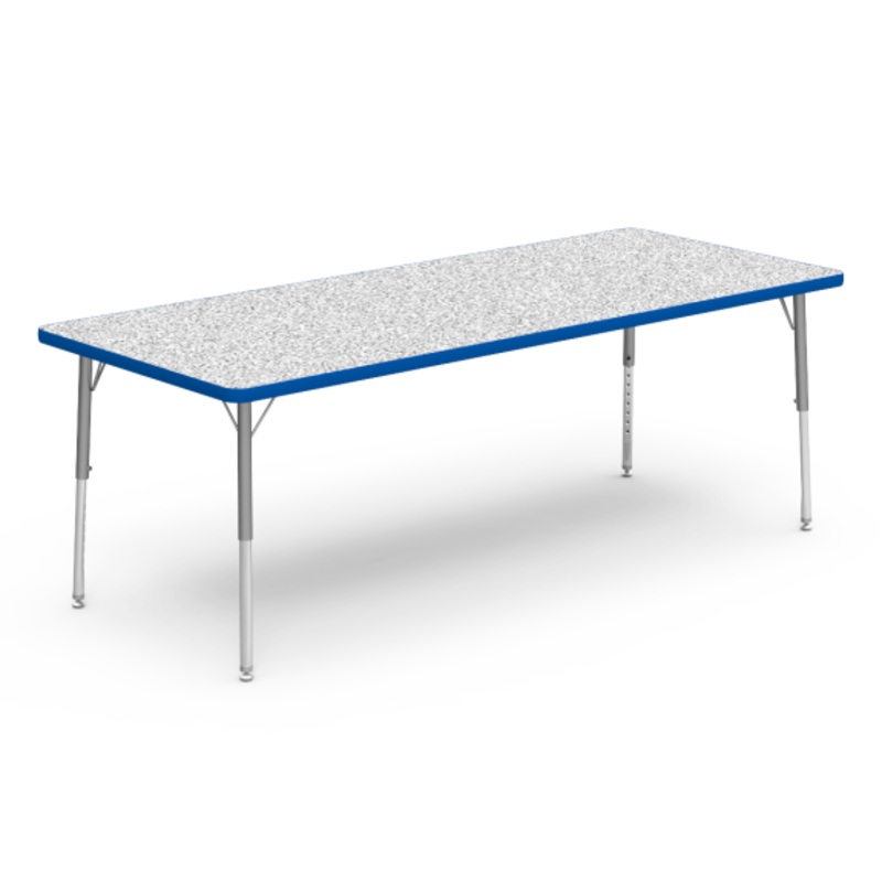 4000 Series Table 30″ x 72″ Rectangle 17″-25″ Adjustable (TABLE-483072LO-GRY091BLU65-GRY02)