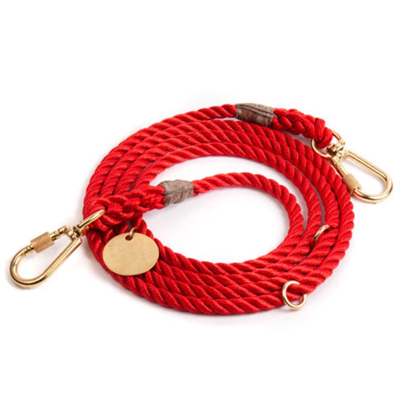 Adjustable Rope Dog Leash – Red