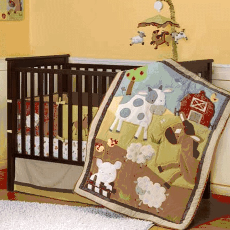 KidsLine Animal Acres 6 Piece Crib Bedding Set