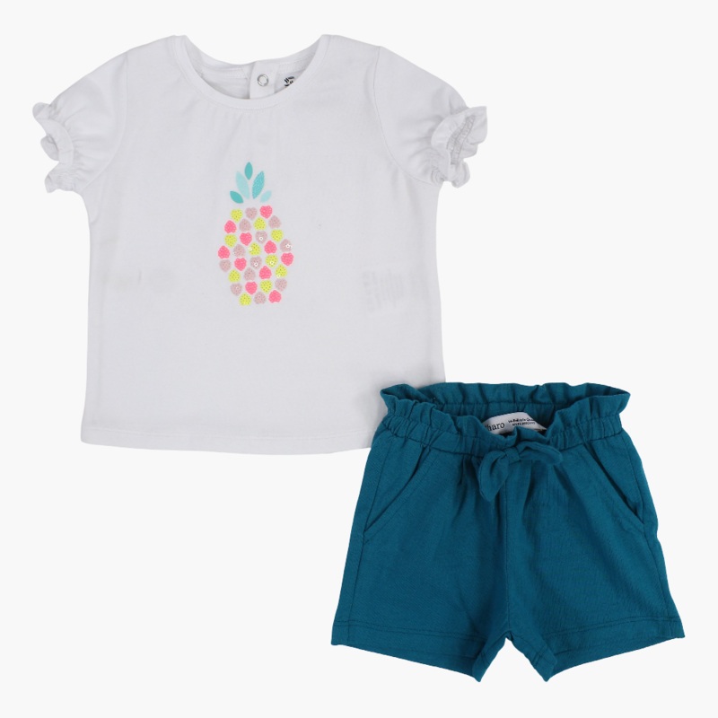 Baby Girls Cotton 2-Piece Outfit Set  Pineapple Print