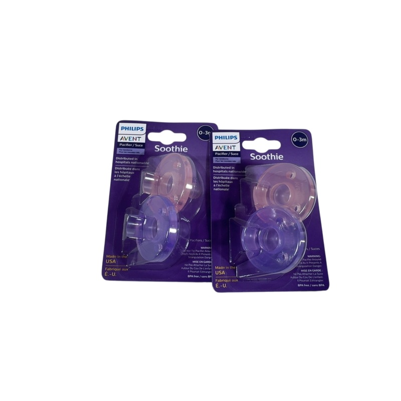 Philips Avent Soothie Pacifiers, 0-3 Months, 4 Pack, Pink/Purple