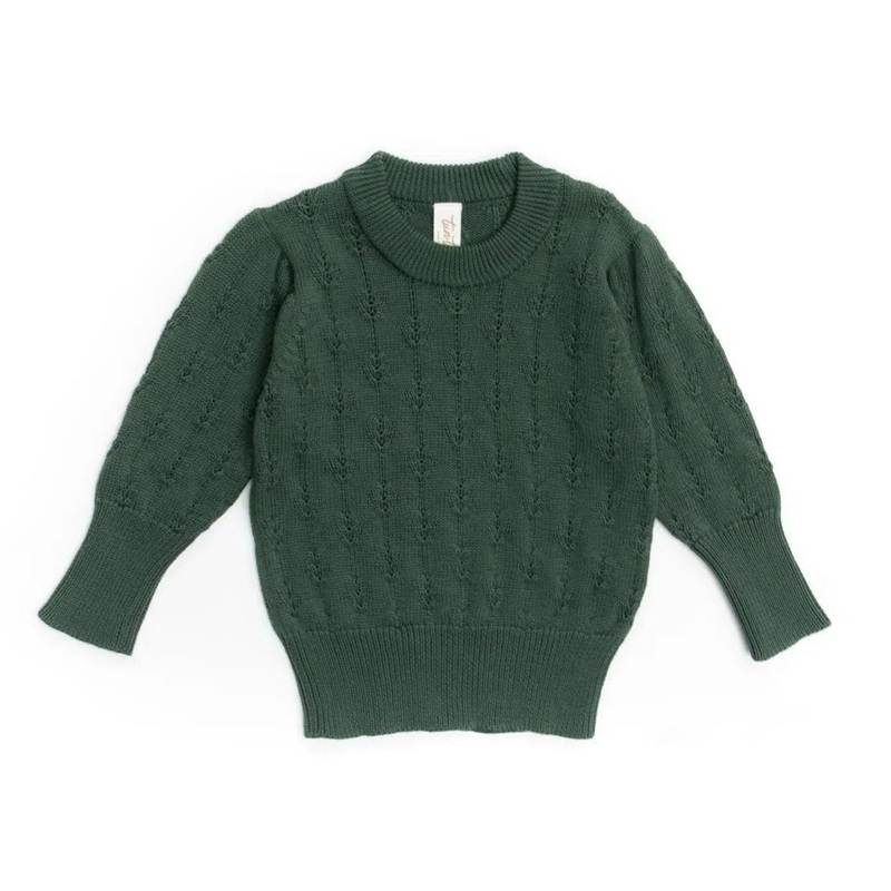 Tun Tun (Peru) – Pima Cotton Alice Sweater – Forest Green