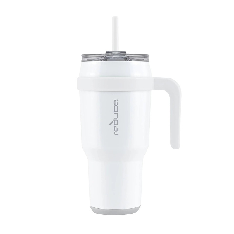 40oz Cold1 Vacuum Insulated Stainless Steel Straw Tumbler Mug White:
