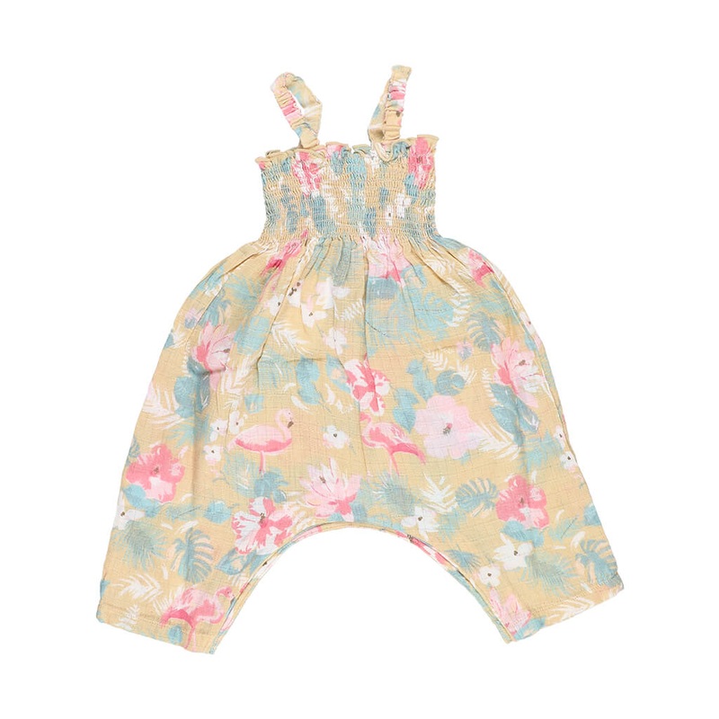 Angel Dear Romper Floral Flamingos
