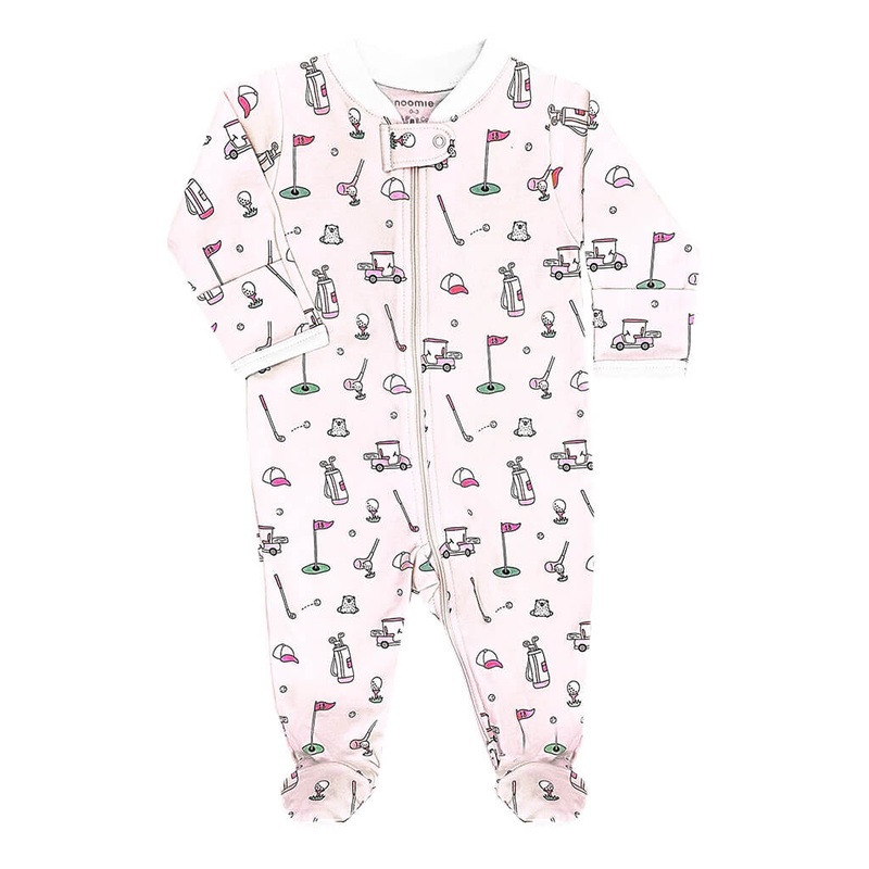 Golf Girl Zipper Footie in Pink