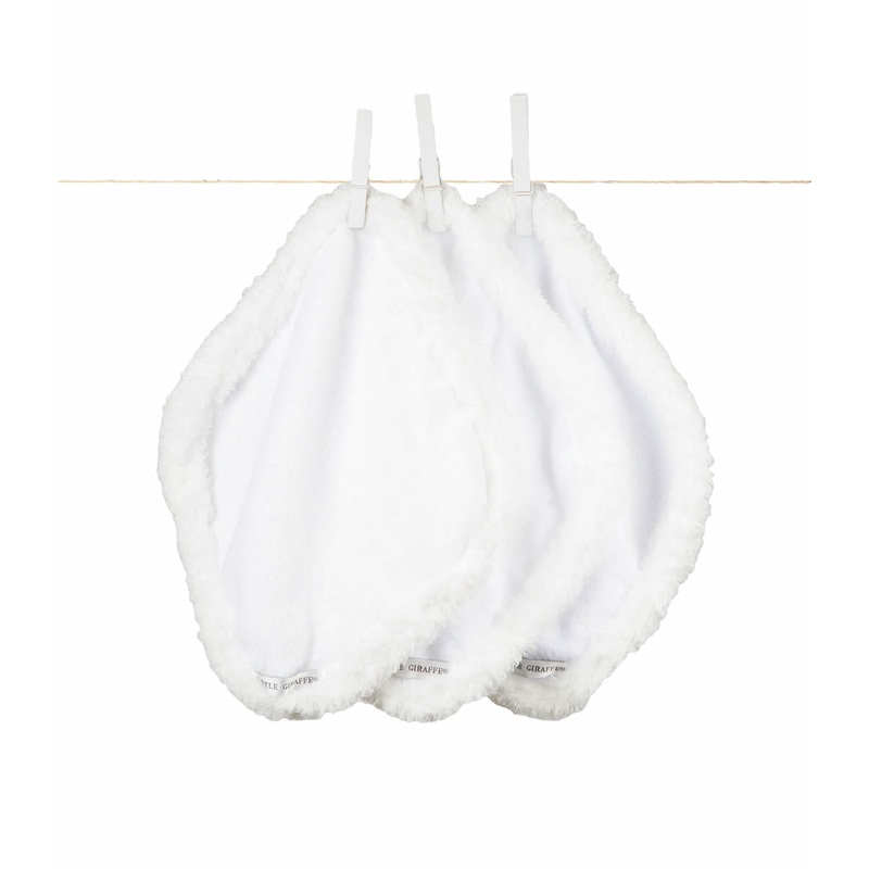 Little Giraffe Chenille Washcloth in White