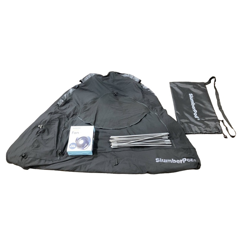 SlumberPod 3.0 Sleep Canopy with Fan, Black with Gray Accents