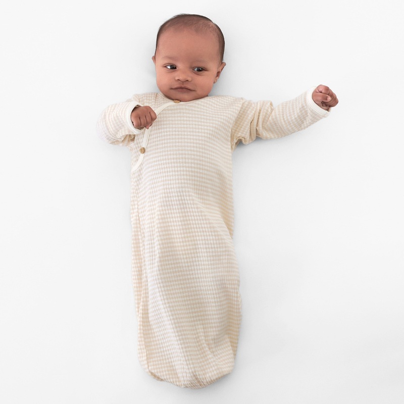 Baby Neutral Almond Stripe Gown
