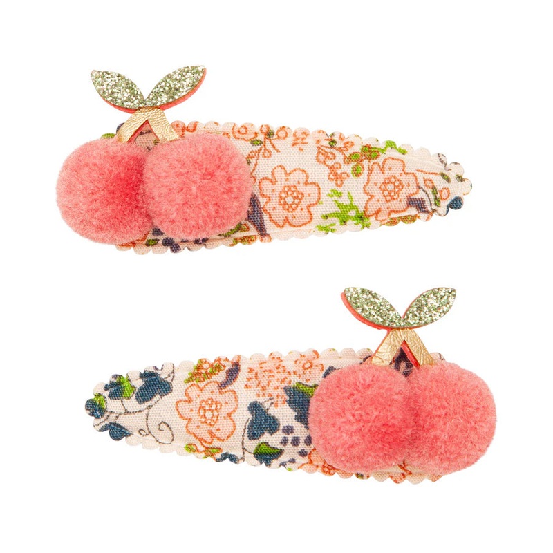 Mimi & Lula Floral Pom Pom Cherries Clips