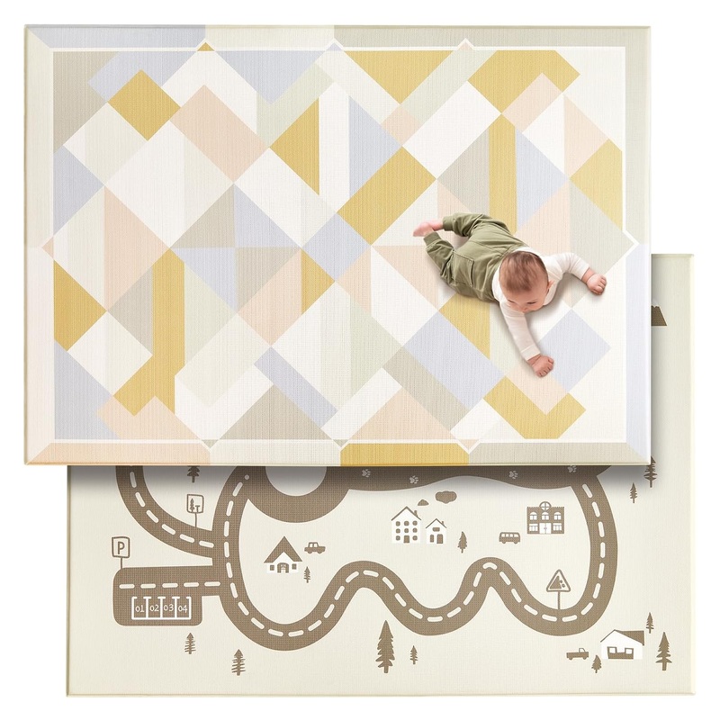 Tiny Land Double-Sided Baby Playmat, Modern Zoo Oasis