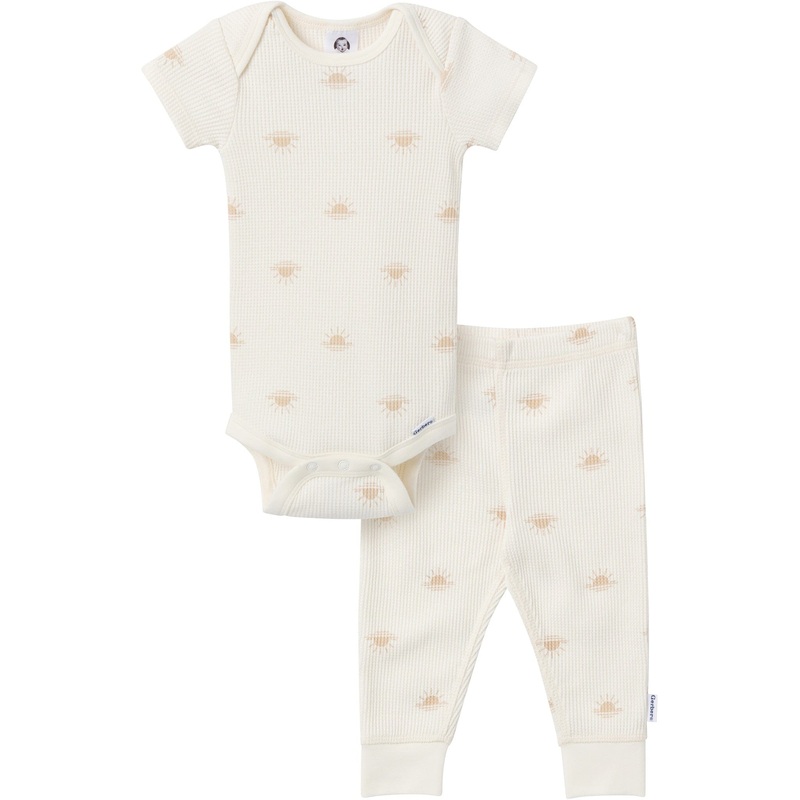 2-Piece Baby Neutral Yellow Sun Onesies Bodysuit and Pants Set