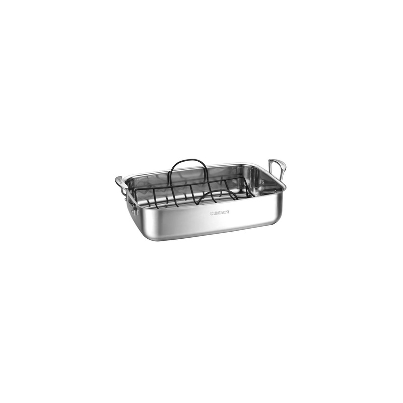 Classic 15″ Stainless Steel Roaster with Non-Stick Rack  (See Description)