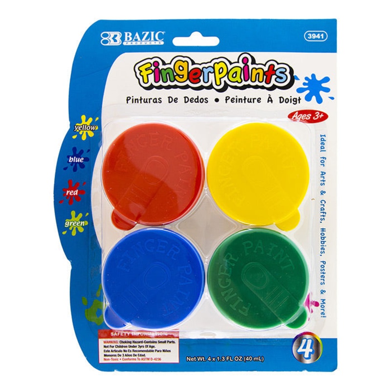 BAZIC 1.35 FL OZ (40 mL) 4 Color Fingerpaint