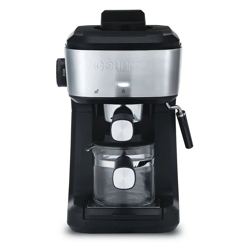 4 Shot Steam Espresso Maker with Frothing Wand –  Black/Stainless Steel