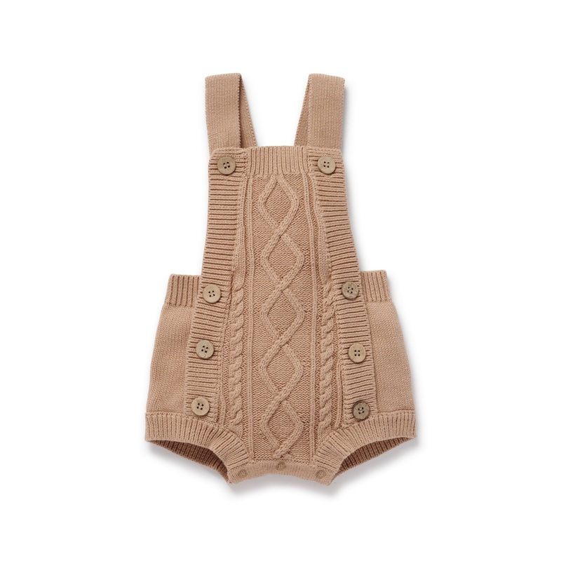 Aster & Oak – Cocoa Cable Knit Romper