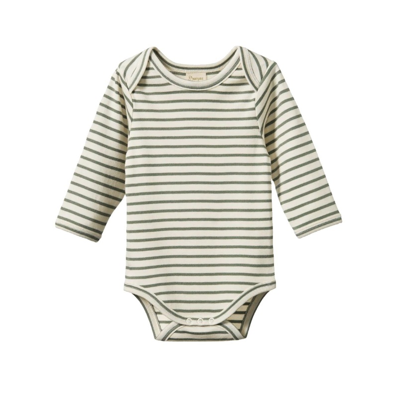 Nature Baby – Long Sleeve Bodysuit | Nettle Sailor Stripe