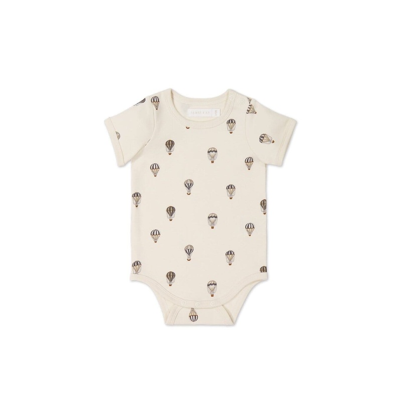 Jamie Kay Hudson Short Sleeve Bodysuit – Montgolfiere Cloud – Organic Cotton