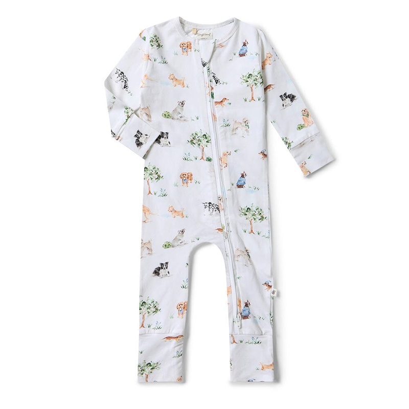 Snuggle Hunny – Organic Snugglesuit Convertible Romper | Dog Park