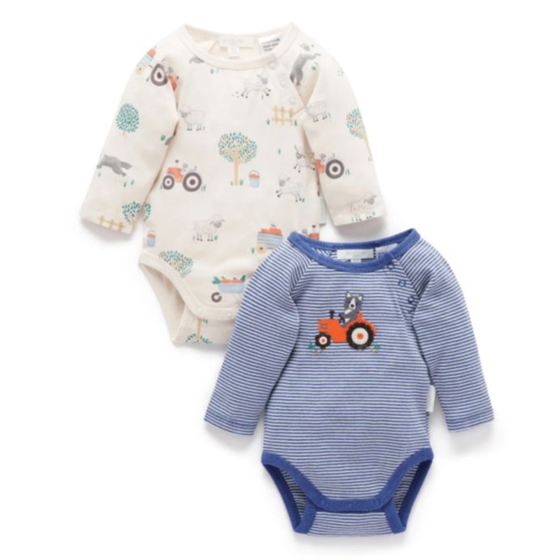 Purebaby – 2 Pack Bodysuit | Herding Sheep Print