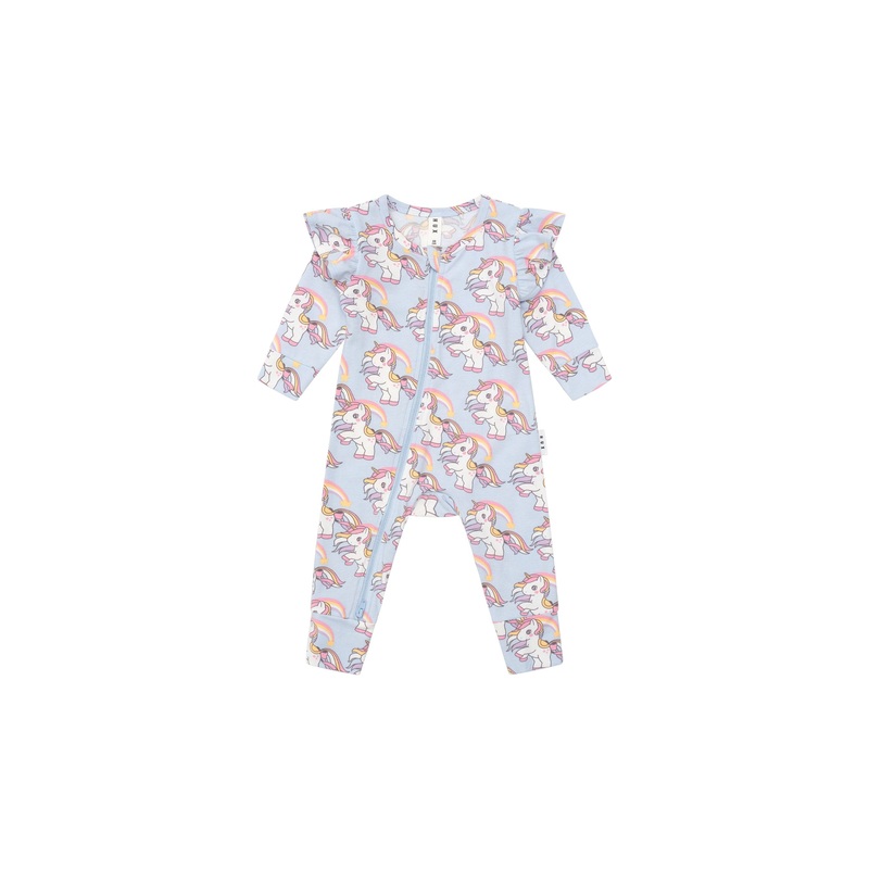 Huxbaby – Rainbow Unicorn Frill Romper – HB0098S24