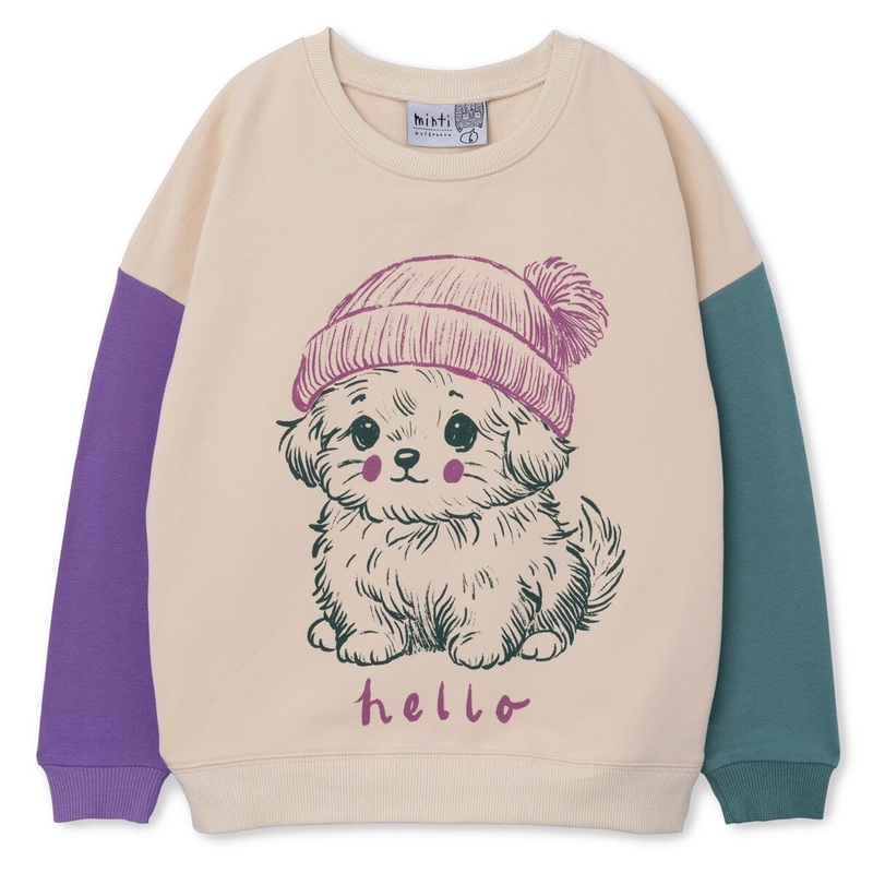 Minti Warm Puppy Crew – Beige/Purple/Emerald