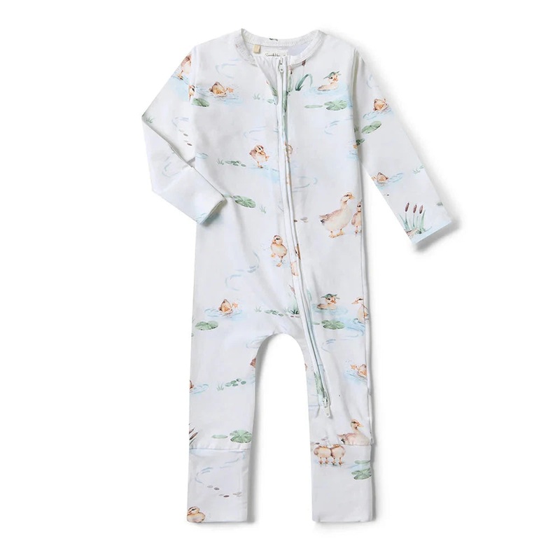 Snuggle Hunny – Organic Snugglesuit Convertible Romper | Duck Pond