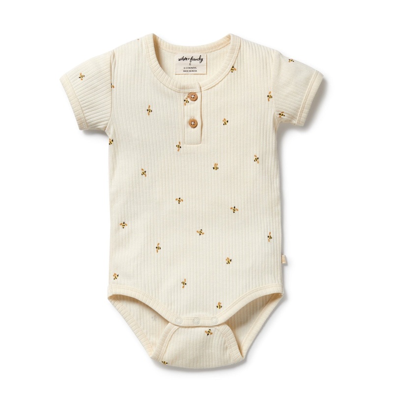 Wilson & Frenchy – Organic Henley Bodysuit | Bee Mine