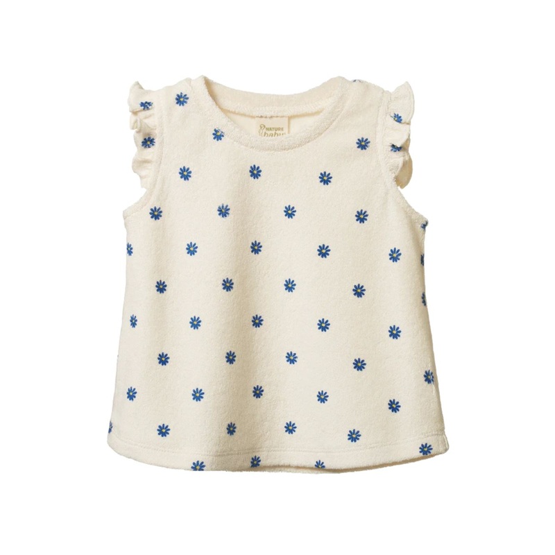 Nature Baby – Fleur Tee Terry | Daisy Daze Blue Print