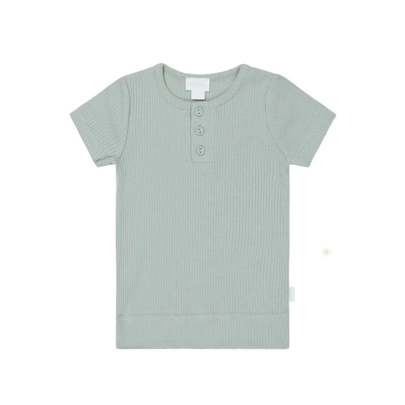 Jamie Kay Modal Henley Tee – Mineral – Organic Cotton