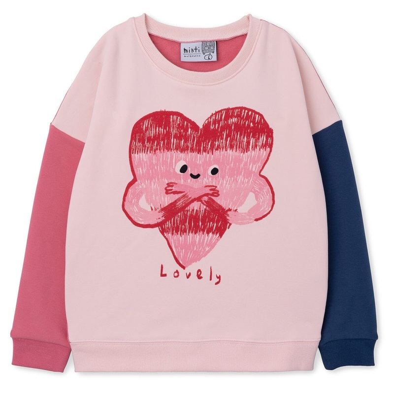 Minti Lovely Heart Furry Crew – Ballet/Pink/Navy