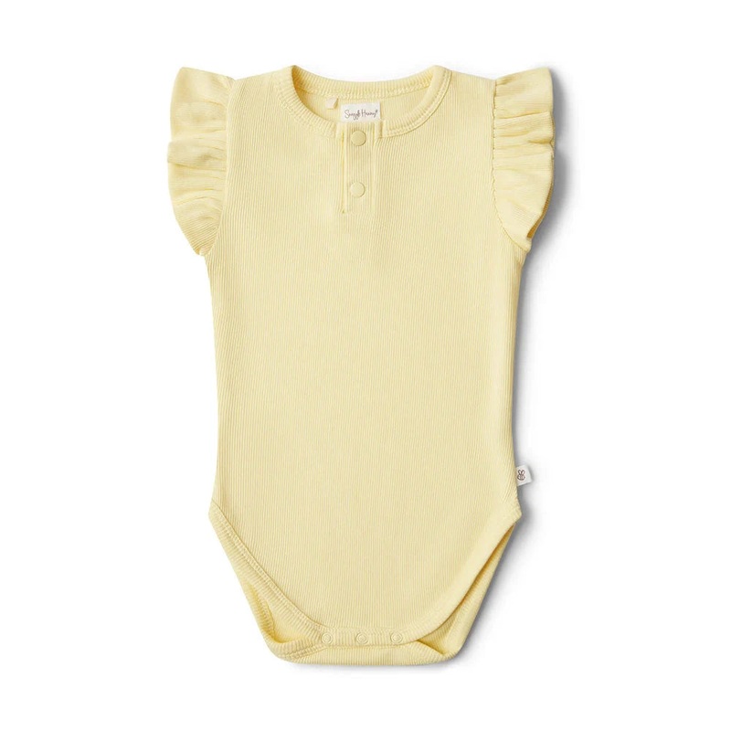Snuggle Hunny – Organic Short Sleeve Bodysuit with Frill | Sunlight