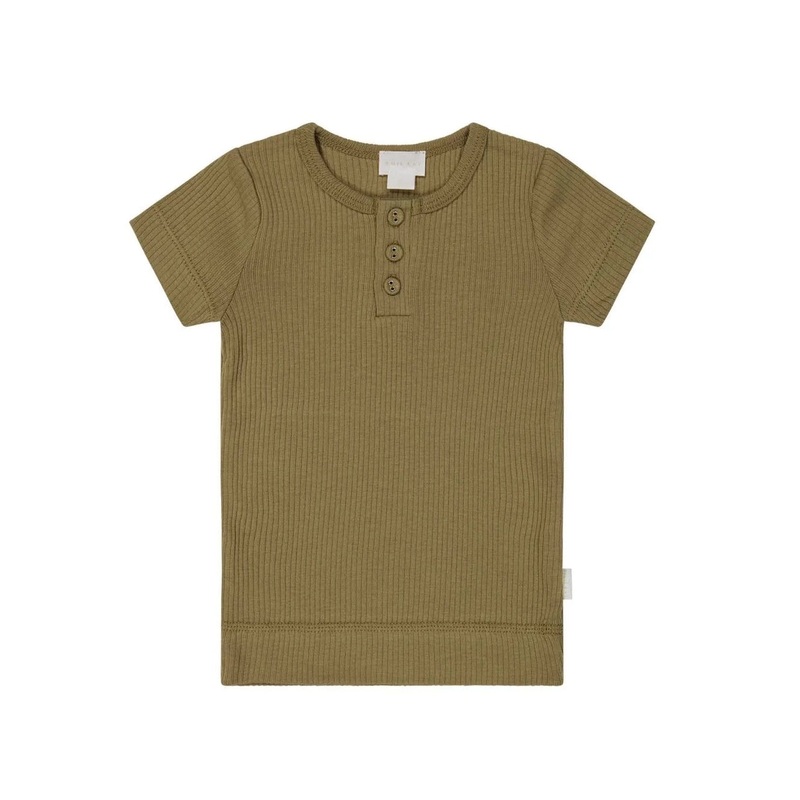Jamie Kay Modal Henley Tee – Buffalo – Organic Cotton