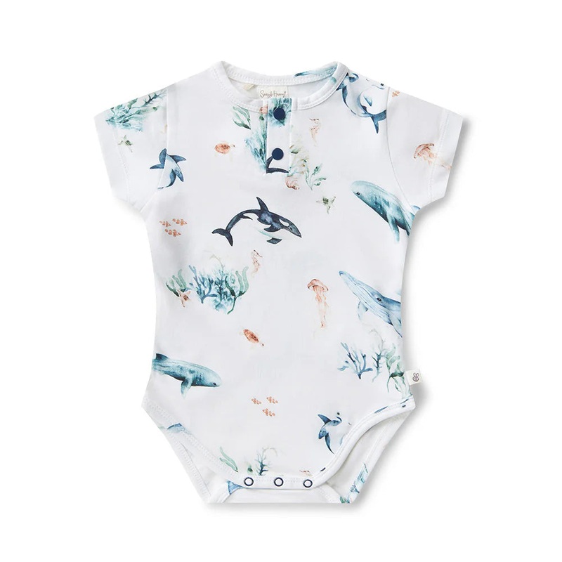 Snuggle Hunny – Organic Short Sleeve Bodysuit | Ocean