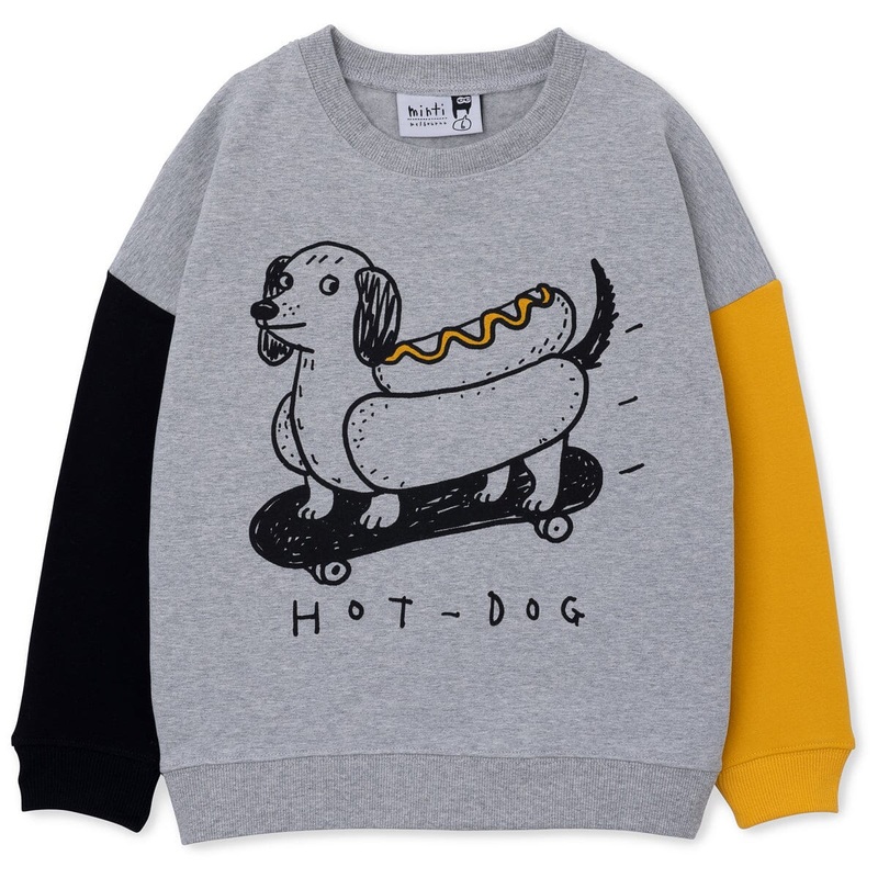 Minti Hot Dog Furry Crew – Marle/Black/Mustard
