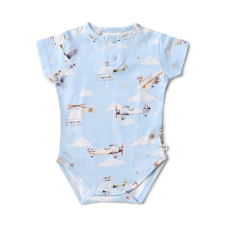 Snuggle Hunny – Organic Short Sleeve Bodysuit | Taking Flight
