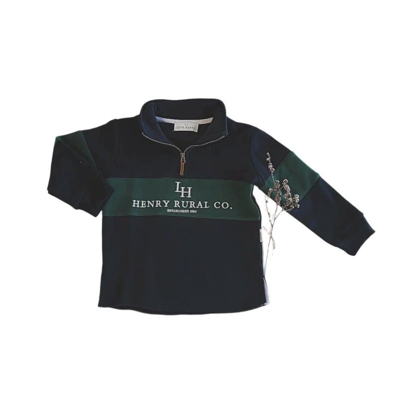 Love Henry – Boys Rural Co Sweater | Navy/Green