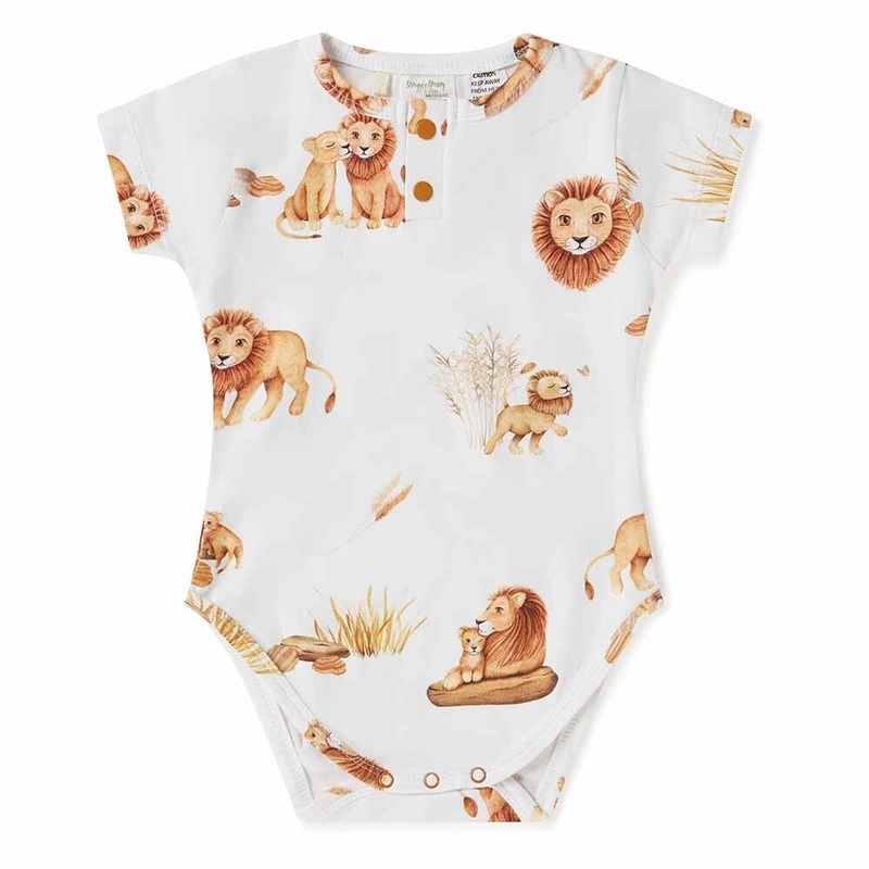 Snuggle Hunny – Organic Short Sleeve Bodysuit | Lion