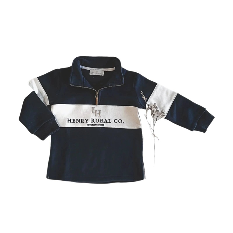 Love Henry – Boys Rural Co Sweater | Navy/White