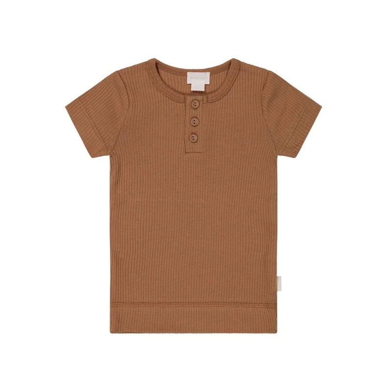 Jamie Kay Modal Henley Tee – Baker – Organic Cotton