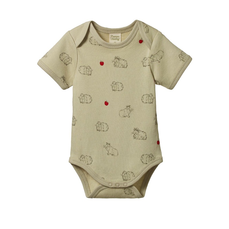 Nature Baby – Short Sleeve Bodysuit | Guinea Pig Gala Print