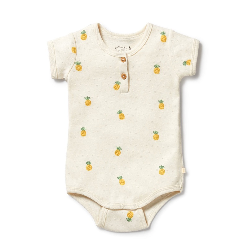 Wilson & Frenchy – Organic Pointelle Henley Bodysuit | Piney Pals
