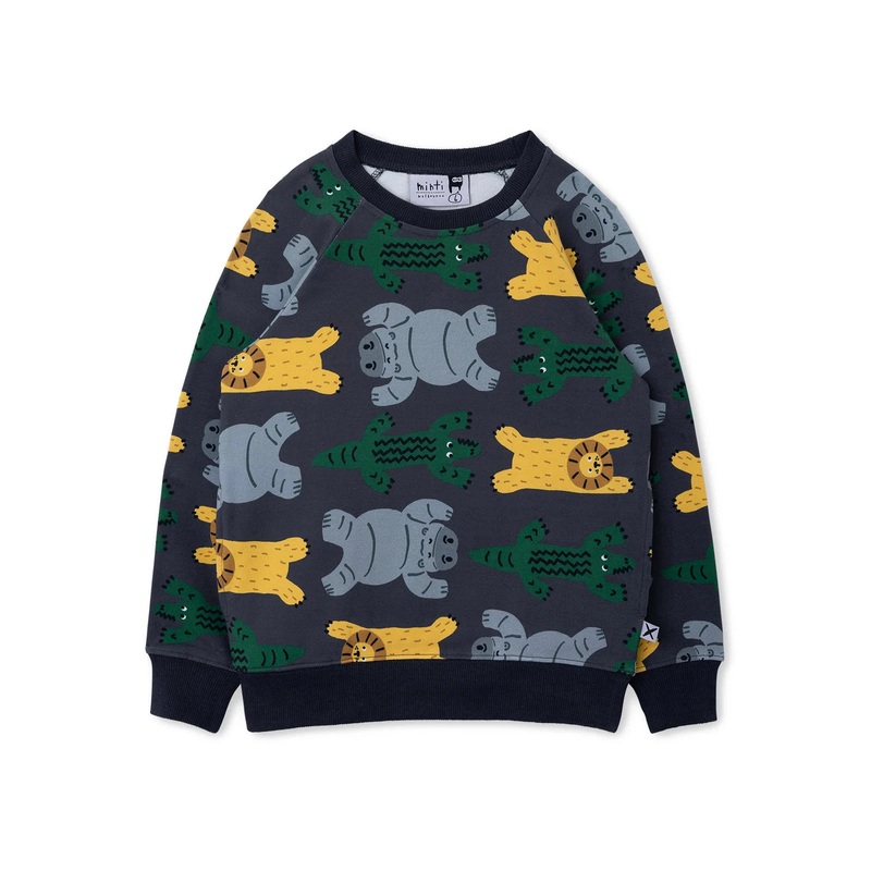 Minti Jungle Animals Crew – Dark Grey