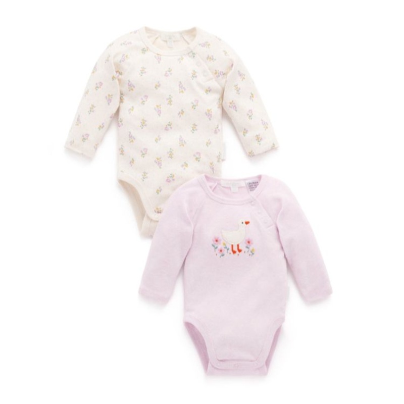 Purebaby – 2 Pack Ruffle Bodysuit | Primrose