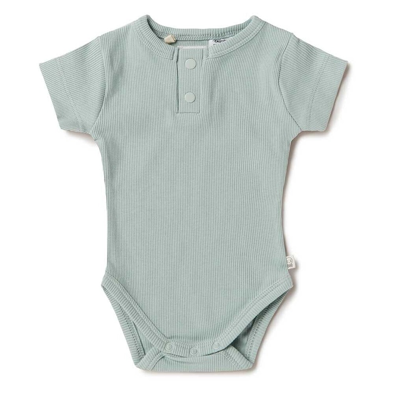 Snuggle Hunny – Organic Short Sleeve Bodysuit | Sage