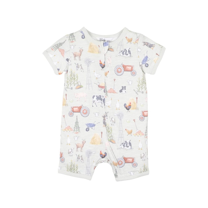 Bebe – Chester Print SS Zip Romper