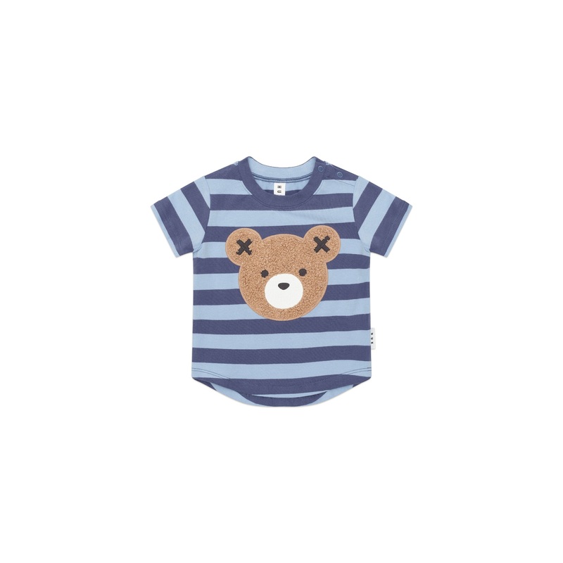 Huxbaby – Furry Hux Blue Stripe Bear T-Shirt – HB2061W25