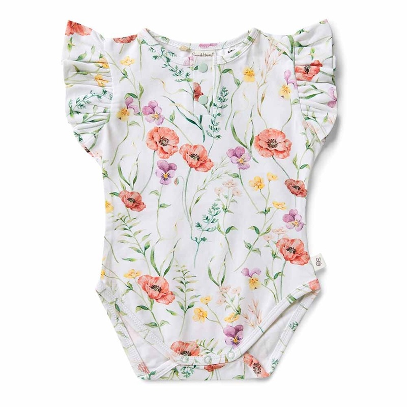 Snuggle Hunny – Organic Short Sleeve Bodysuit with Frill | Meadow
