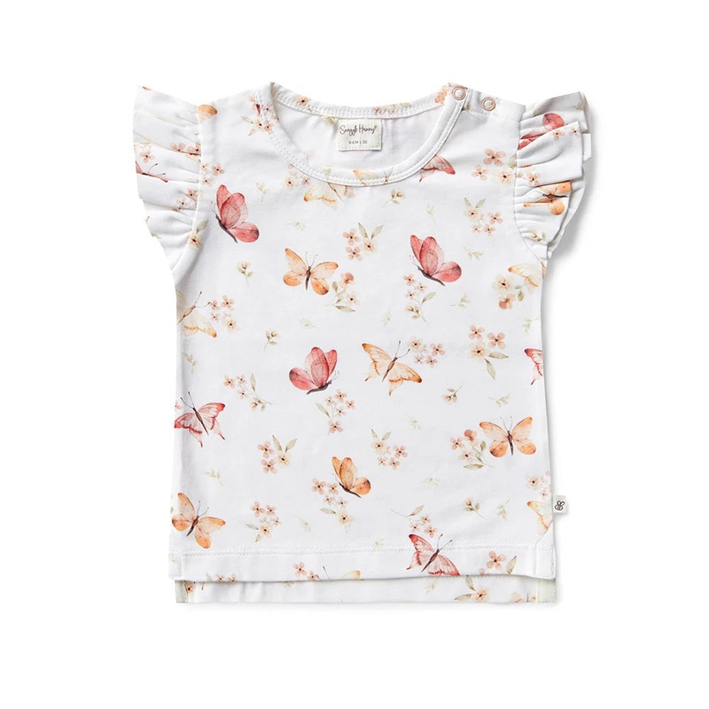 Snuggle Hunny – Organic T-Shirt with Frill | Butterfly