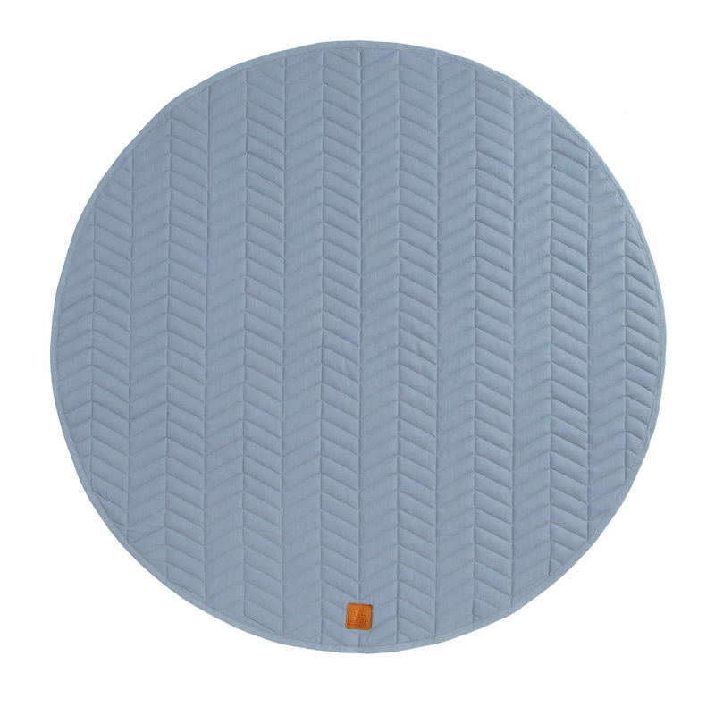 All 4 Ella – Play Mat | Slate Blue Quilted Reversible Linen