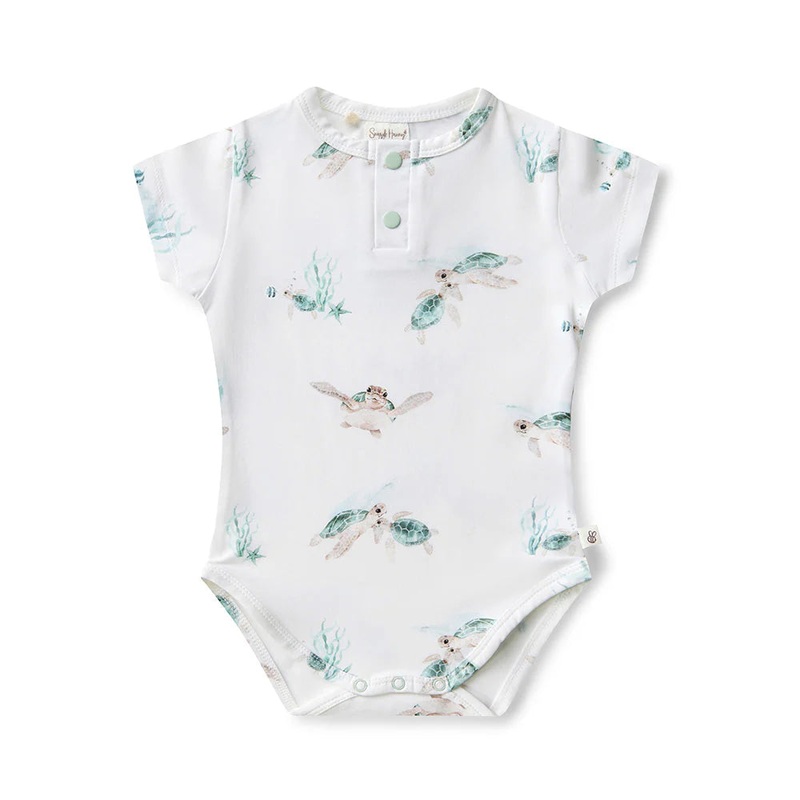 Snuggle Hunny – Organic Short Sleeve Bodysuit | Turtle